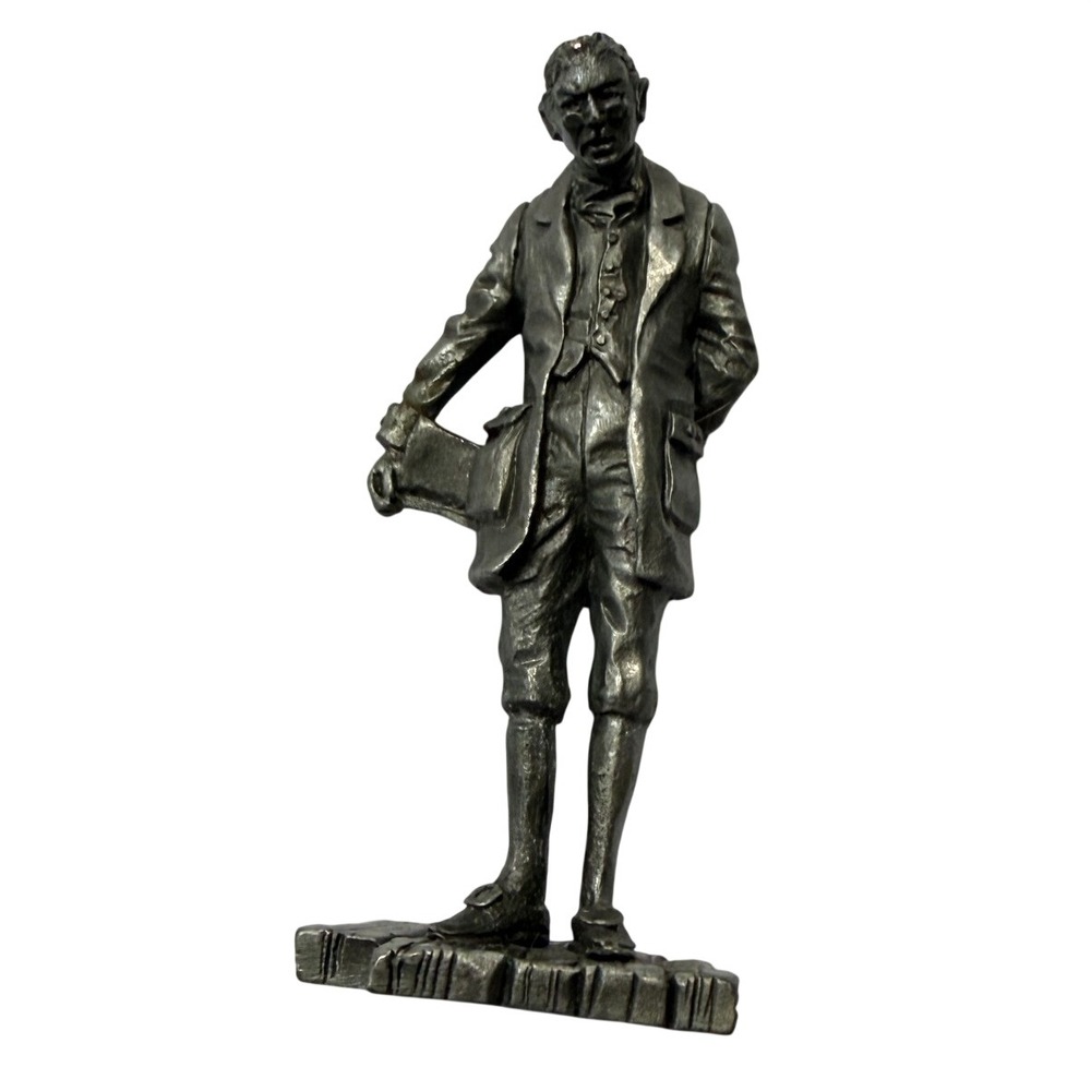 Vintage Miniature Pewter Colonial Man Figurine